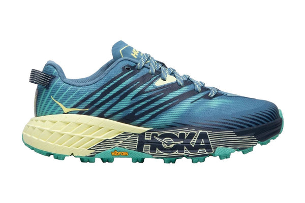 Hoka One One Women's Speedgoat 4 Trail Shoe (Provincial Blue/Luminary Green)