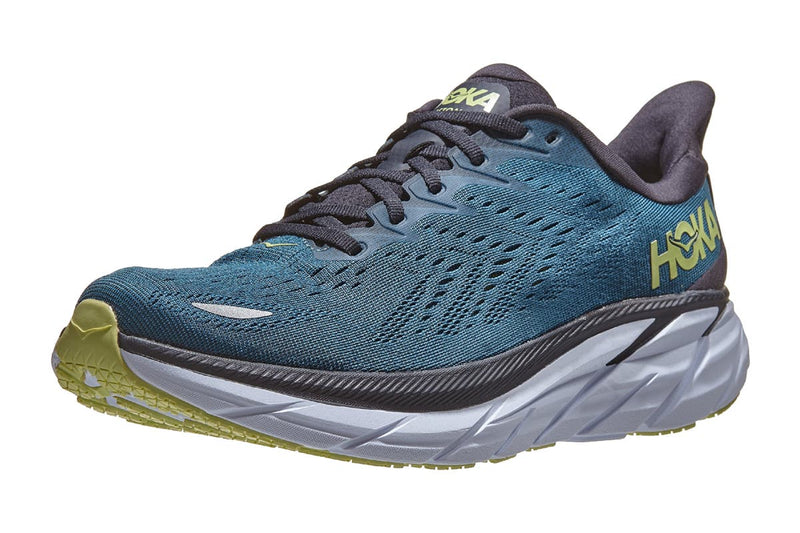Hoka One One Men's Clifton 8 Running Shoes (Blue Coral/Butterfly)