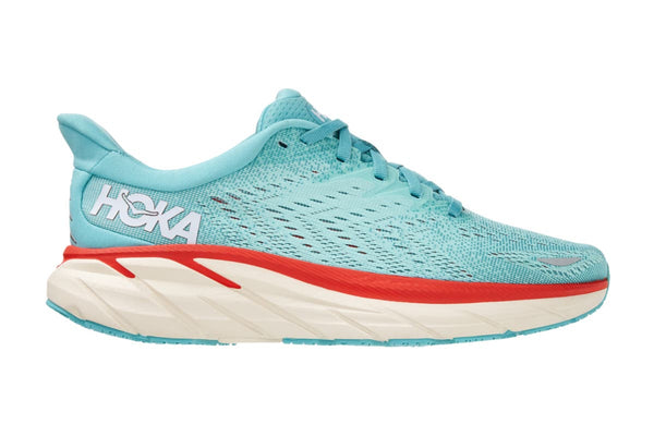 Hoka Women's Clifton 8 Running Shoes (Aquarelle/Eggshell Blue)