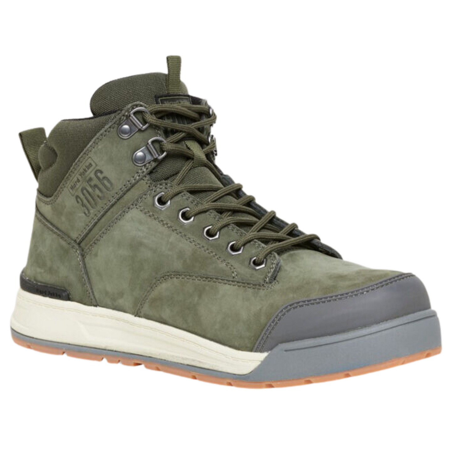 Hard Yakka Men's 3056 Lace Up & Side Zip Steel Toe Safety Boot - Olive