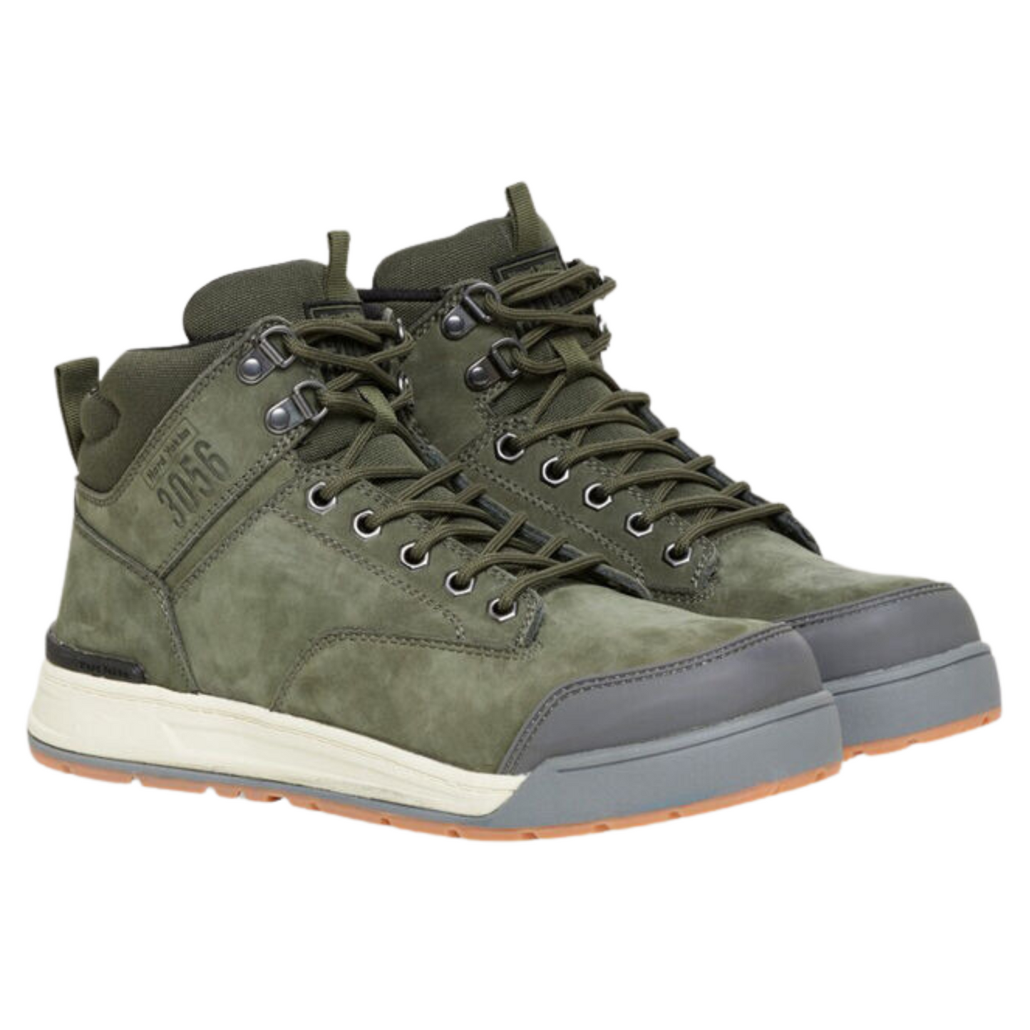 Hard Yakka Men's 3056 Lace Up & Side Zip Steel Toe Safety Boot - Olive