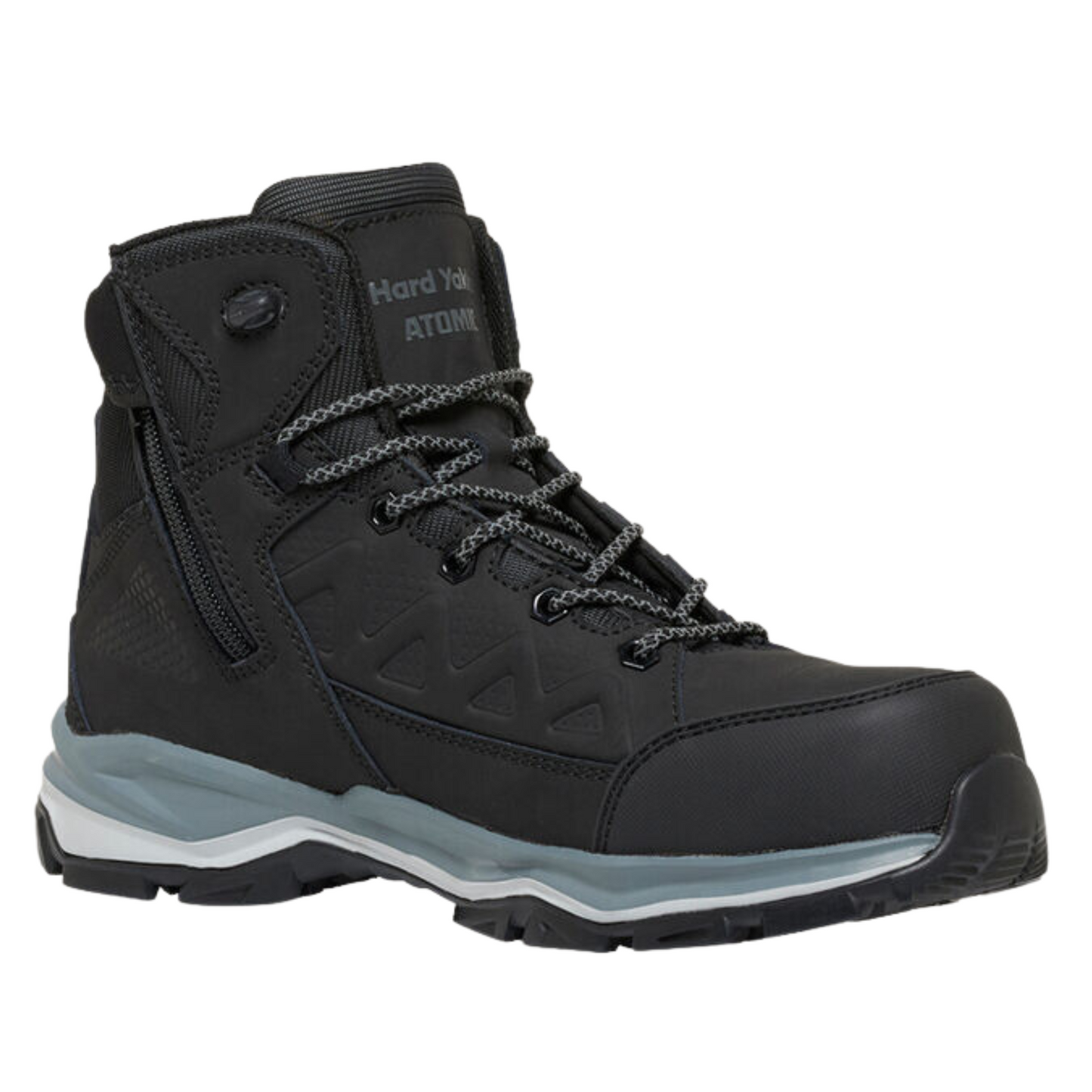 Hard Yakka Men's Atomic Hybrid Lace Up & Side Zip Safety Boot - Black