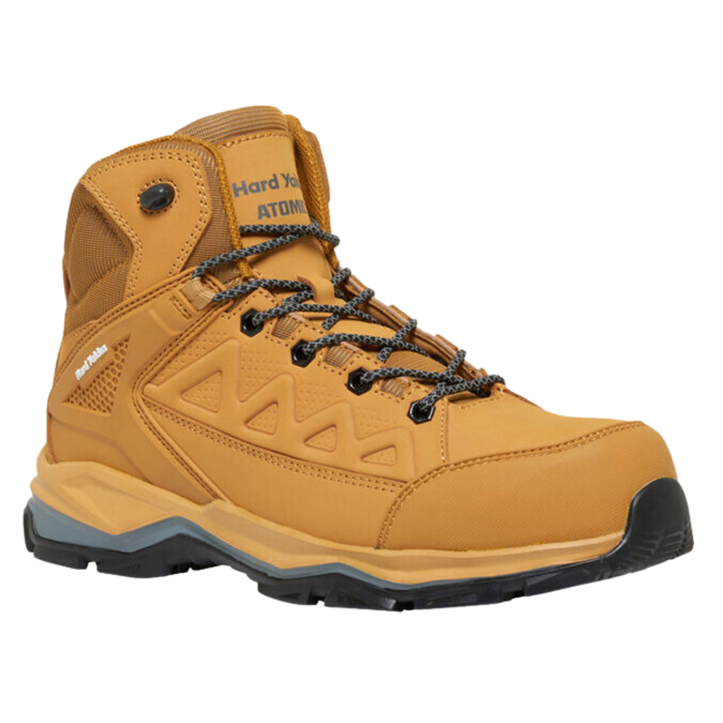 Hard Yakka Men's Atomic Hybrid Lace Up & Side Zip Safety Boot - Wheat