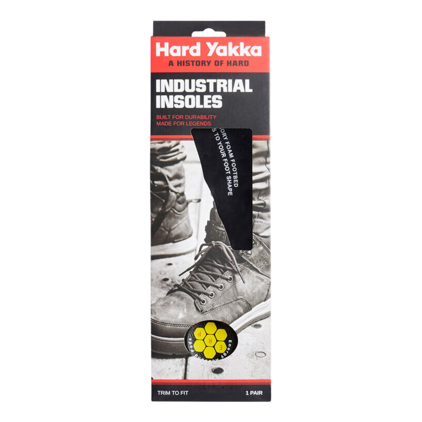 Hard Yakka HY ERP Footbed Memory Foam Insoles - Black