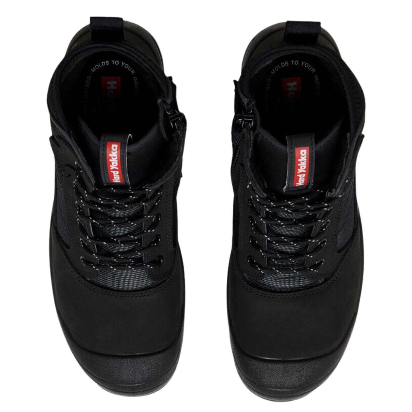 Hard Yakka Men's Nite Vision Hi Vis Lace Up Steel Toe Safety Boot - Black