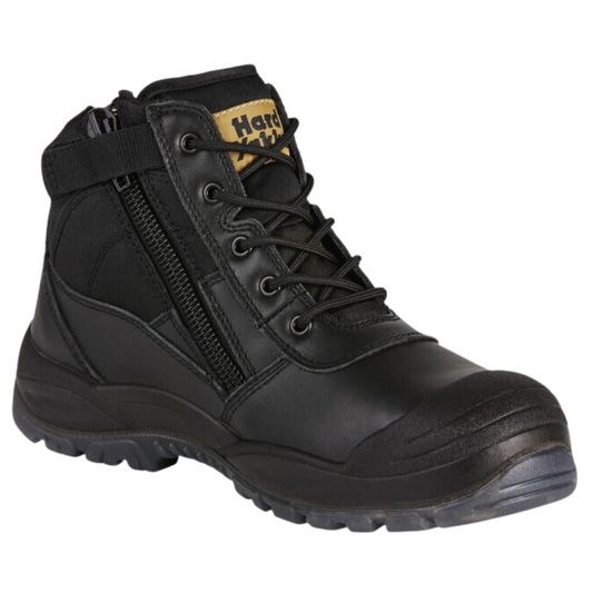 Hard Yakka Men's Utility Side Zip Steel Toe Safety Boot - Black