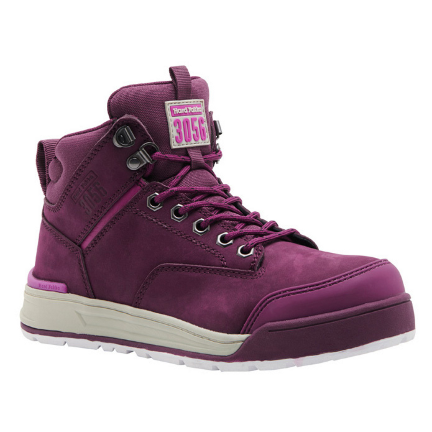 Hard Yakka Women's 3056 Lace Up & Side Zip Safety Boot - Shiraz