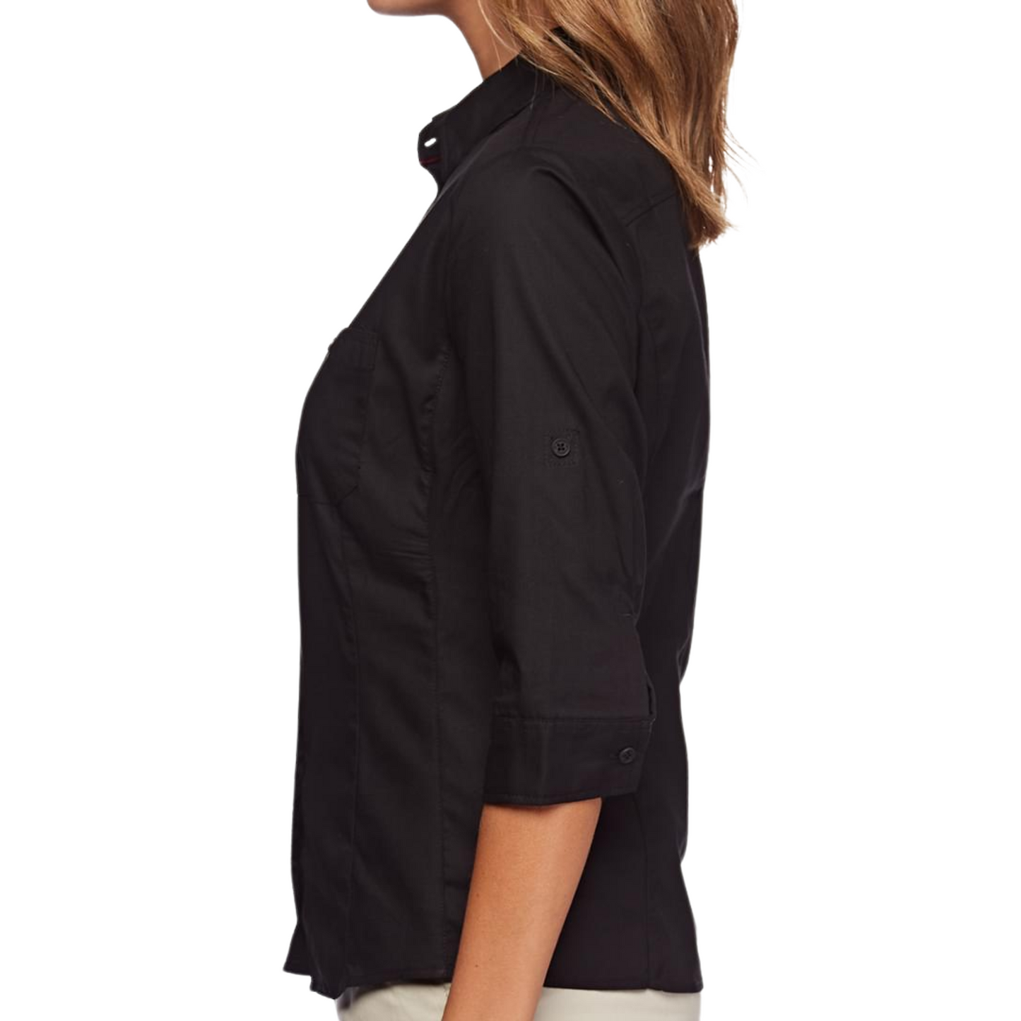 KingGee Women's Stretch 3/4 Sleeve Shirt - Black