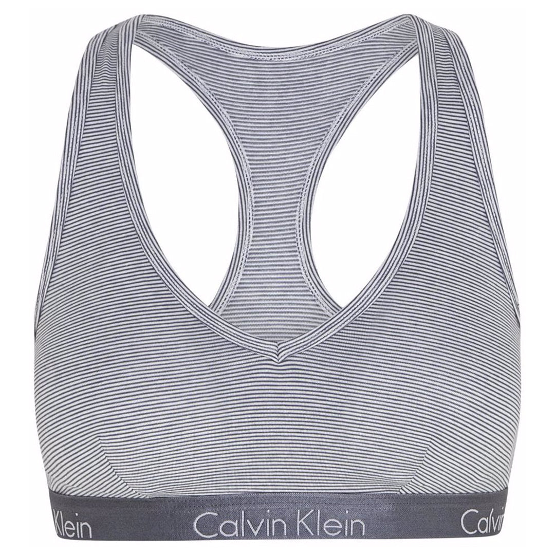 Calvin Klein Women's Motive Cotton Lightly Lined Bralette, Black, X-Small  at  Women's Clothing store