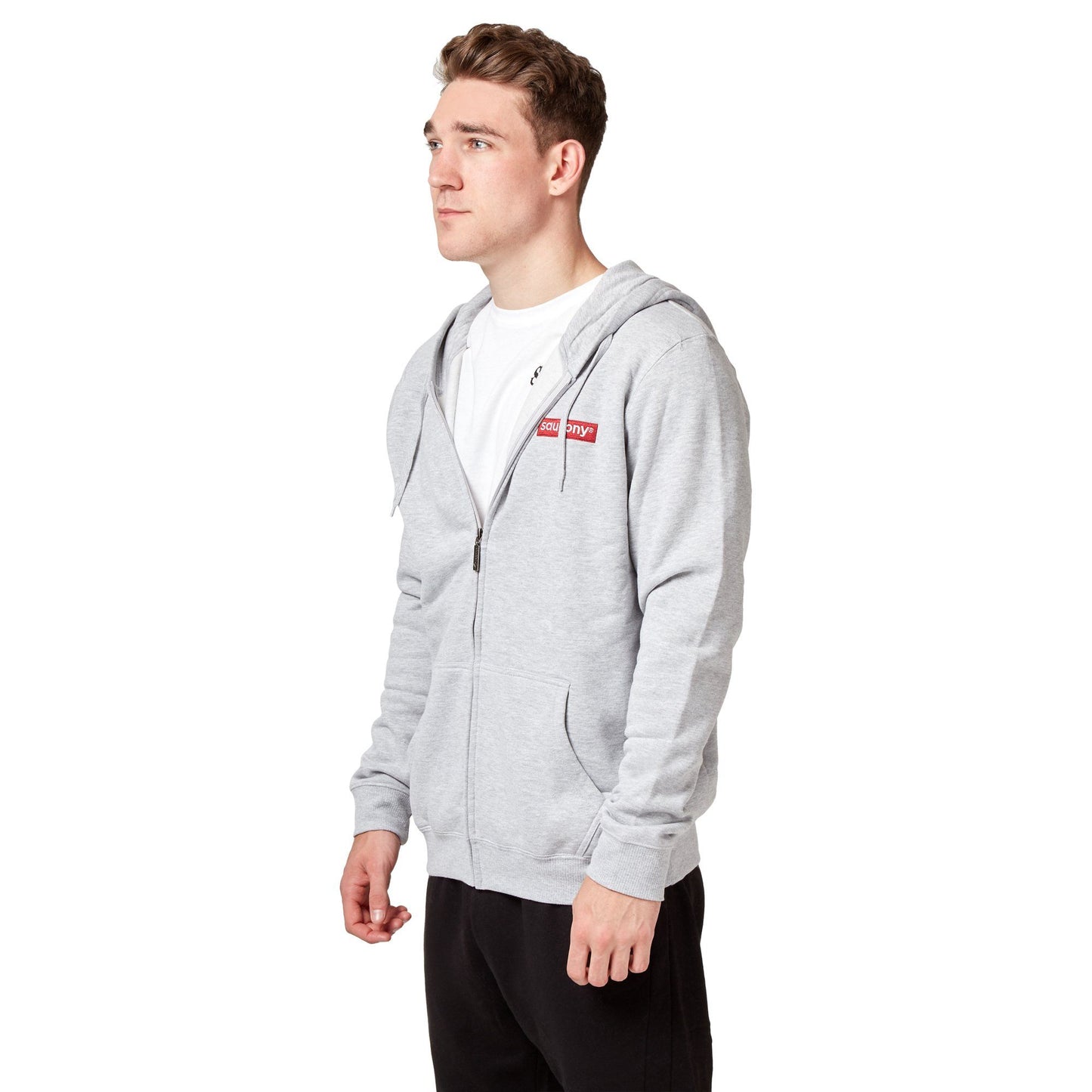 Saucony Badge FZ Hoodie - Grey Apparel Saucony (2014996004923)