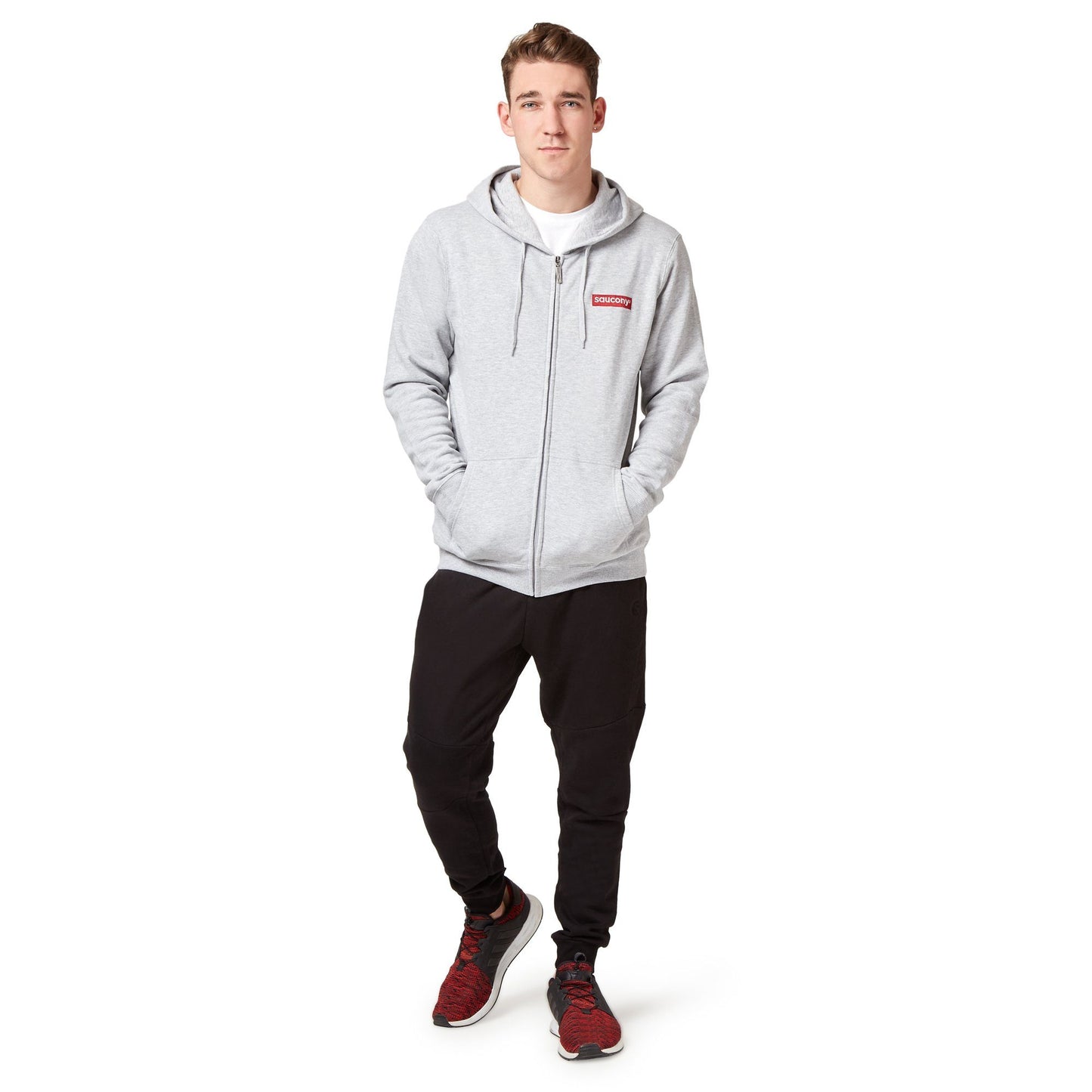 Saucony Badge FZ Hoodie - Grey Apparel Saucony (2014996004923)