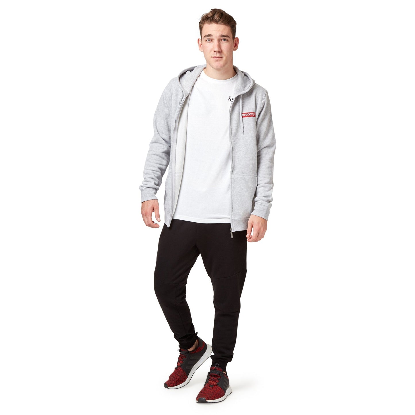 Saucony Badge FZ Hoodie - Grey Apparel Saucony (2014996004923)