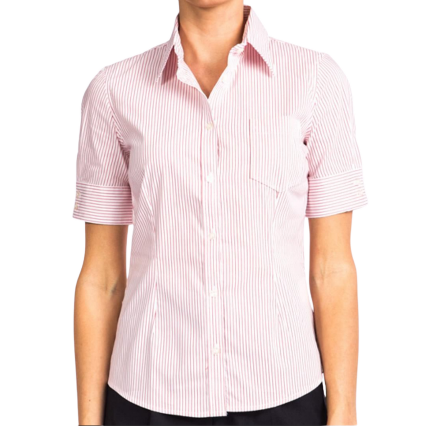 Stylecorp Women's 3/4 Sleeve Shirt - White/Red Stripe