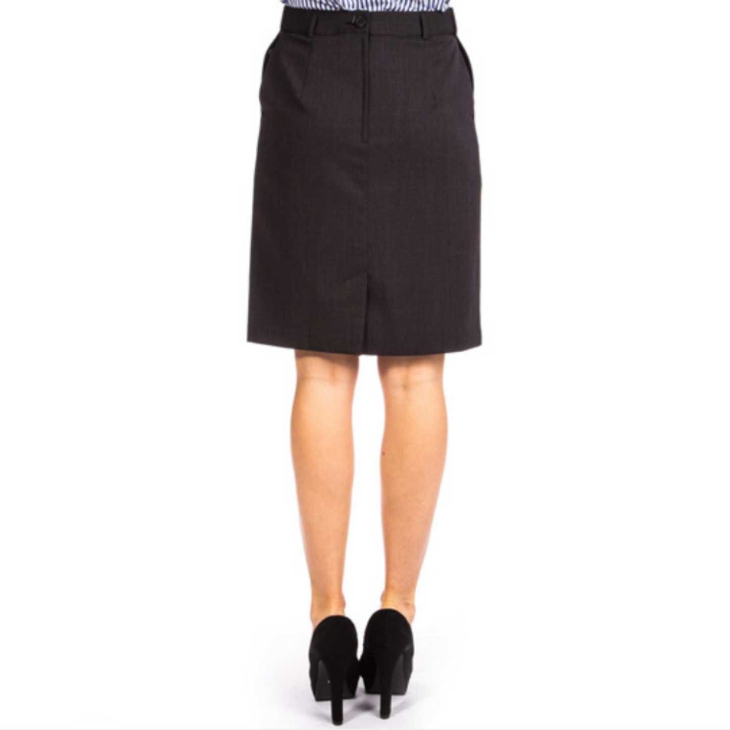 StyleCorp Women's Classic Knee Length Skirt - Charcoal