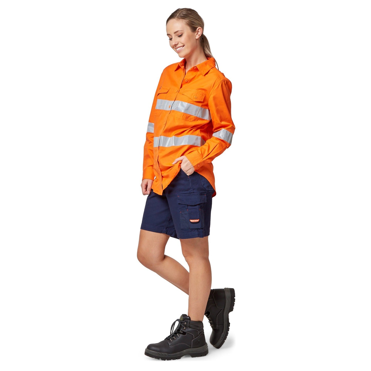 King Gee Workcool 2 Hi-Vis Long Sleeve Reflective Shirt - Orange Workwear King Gee