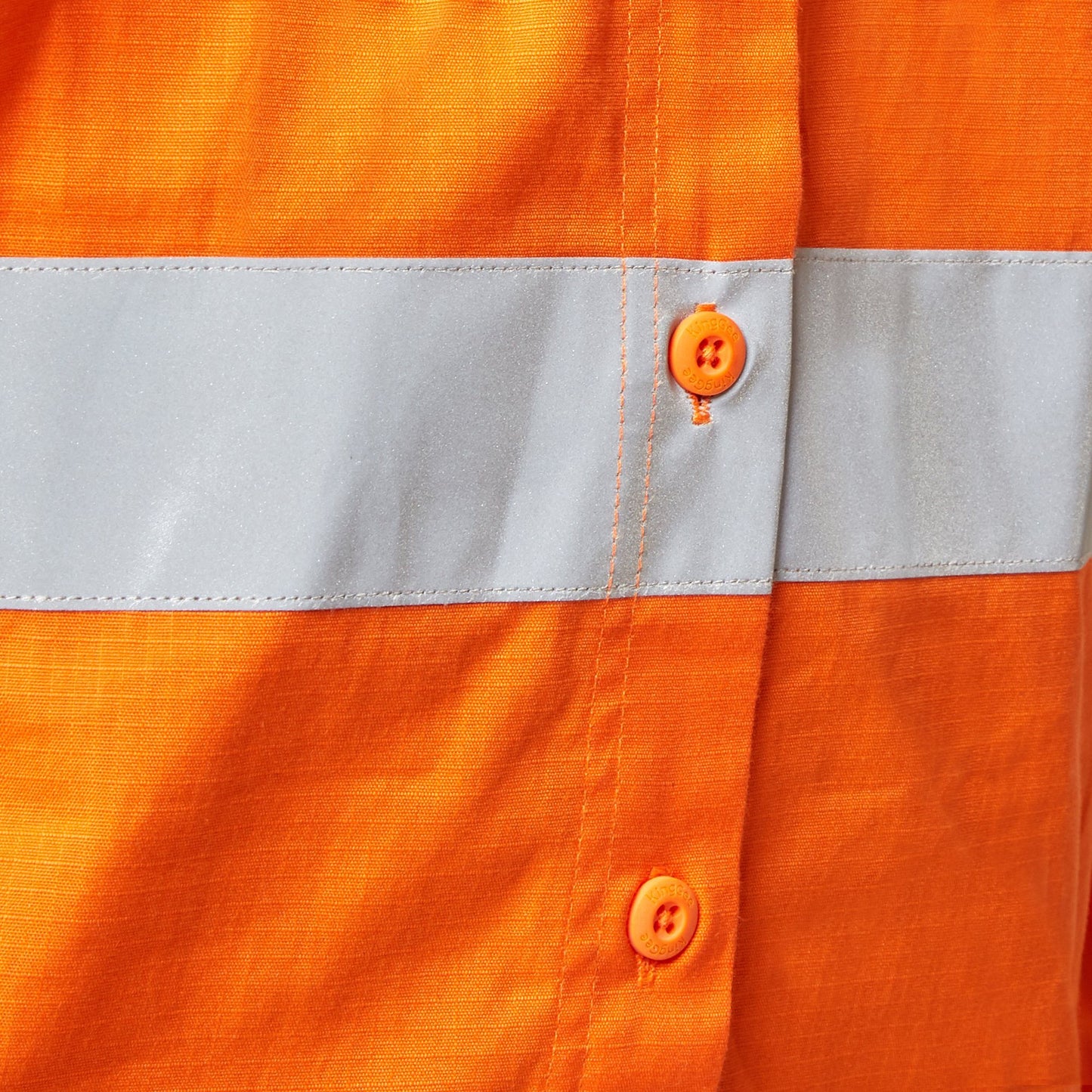King Gee Workcool 2 Hi-Vis Long Sleeve Reflective Shirt - Orange Workwear King Gee