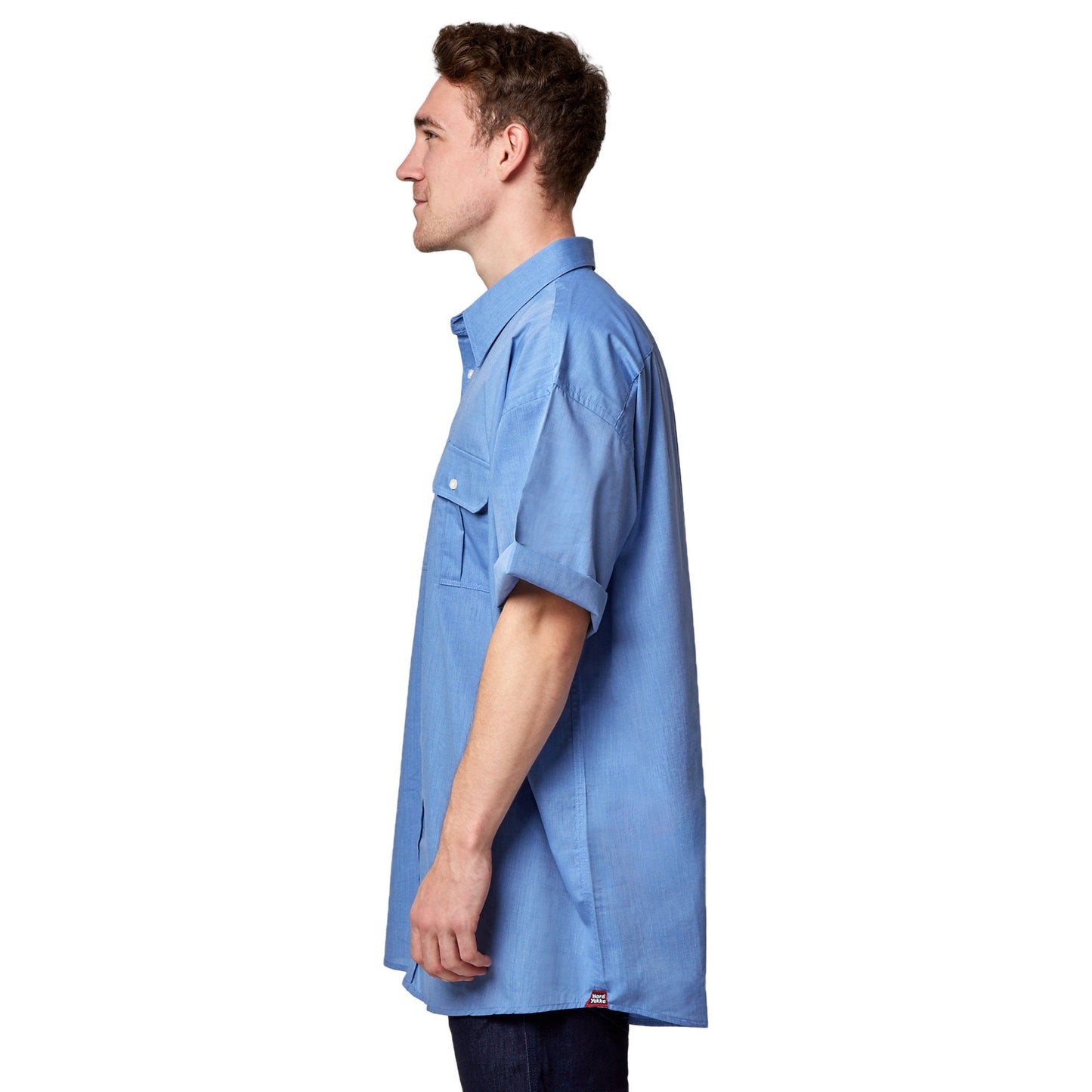 Hard Yakka Short Sleeve End On End Shirt - Blue Workwear Hard Yakka