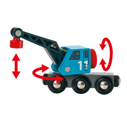 BRIO Vehicle - Container & Crane Wagon, 4 pieces