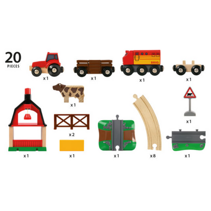 BRIO Set - Farm Railway Set, 20 pieces