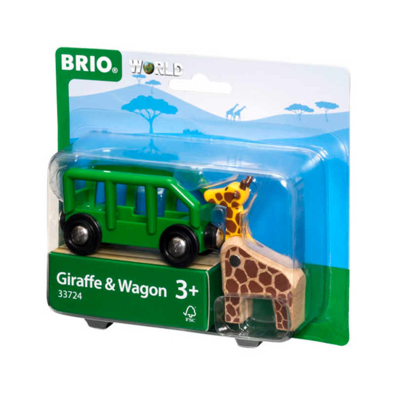 BRIO Vehicle - Giraffe and Wagon, 2 pieces