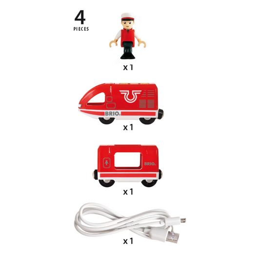 BRIO Train - Travel Rechargeable Train, 4 pieces