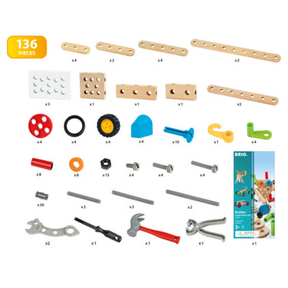 BRIO Builder - Construction Set, 136 pieces