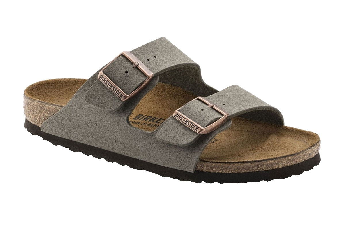 Birkenstock Arizona Birko-Flor Nubuck Regular Fit Sandal (Stone)