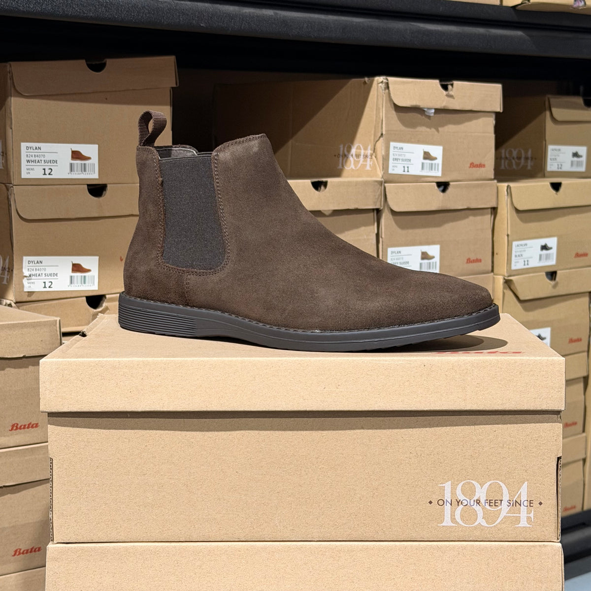 Bata Men's Daniel Suede Casual Pull On Boot - Chocolate