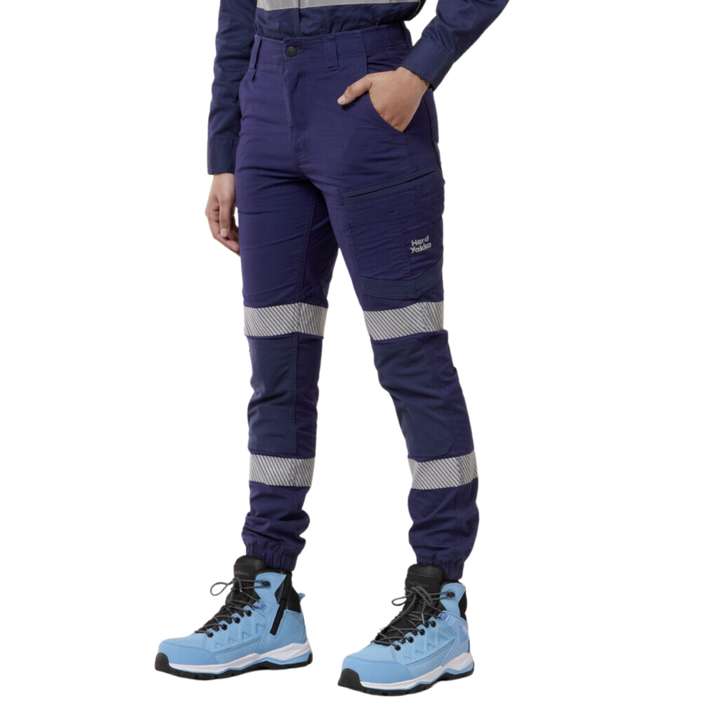 Hard Yakka Women's Raptor Cuff Pant with Tape - Navy
