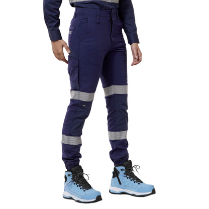 Hard Yakka Women's Raptor Cuff Pant with Tape - Navy