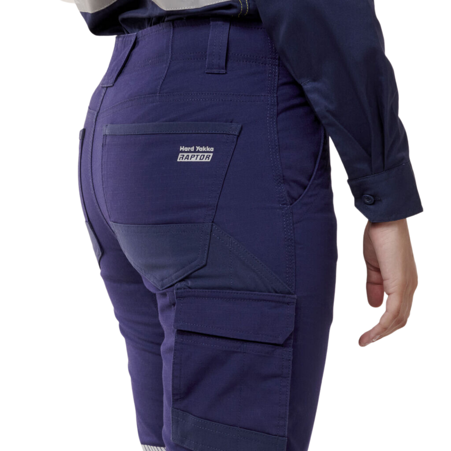 Hard Yakka Women's Raptor Cuff Pant with Tape - Navy