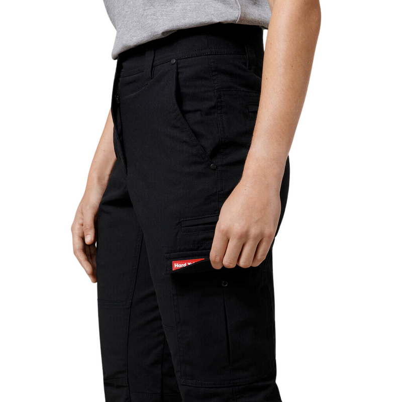 Hard Yakka Women's Ripstop Slim Fit Cargo Pant - Black