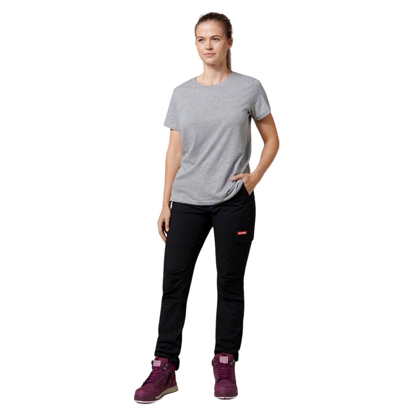 Hard Yakka Women's Ripstop Slim Fit Cargo Pant - Black