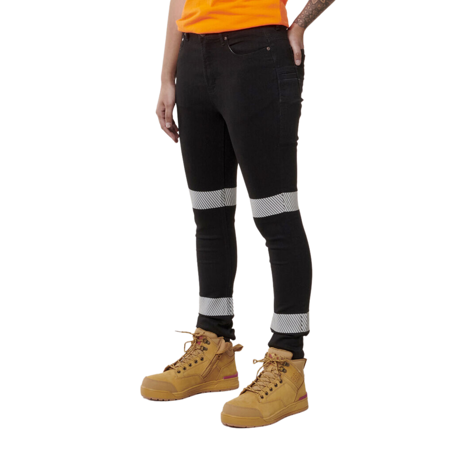 Hard Yakka Women's Taped Jegging - Black
