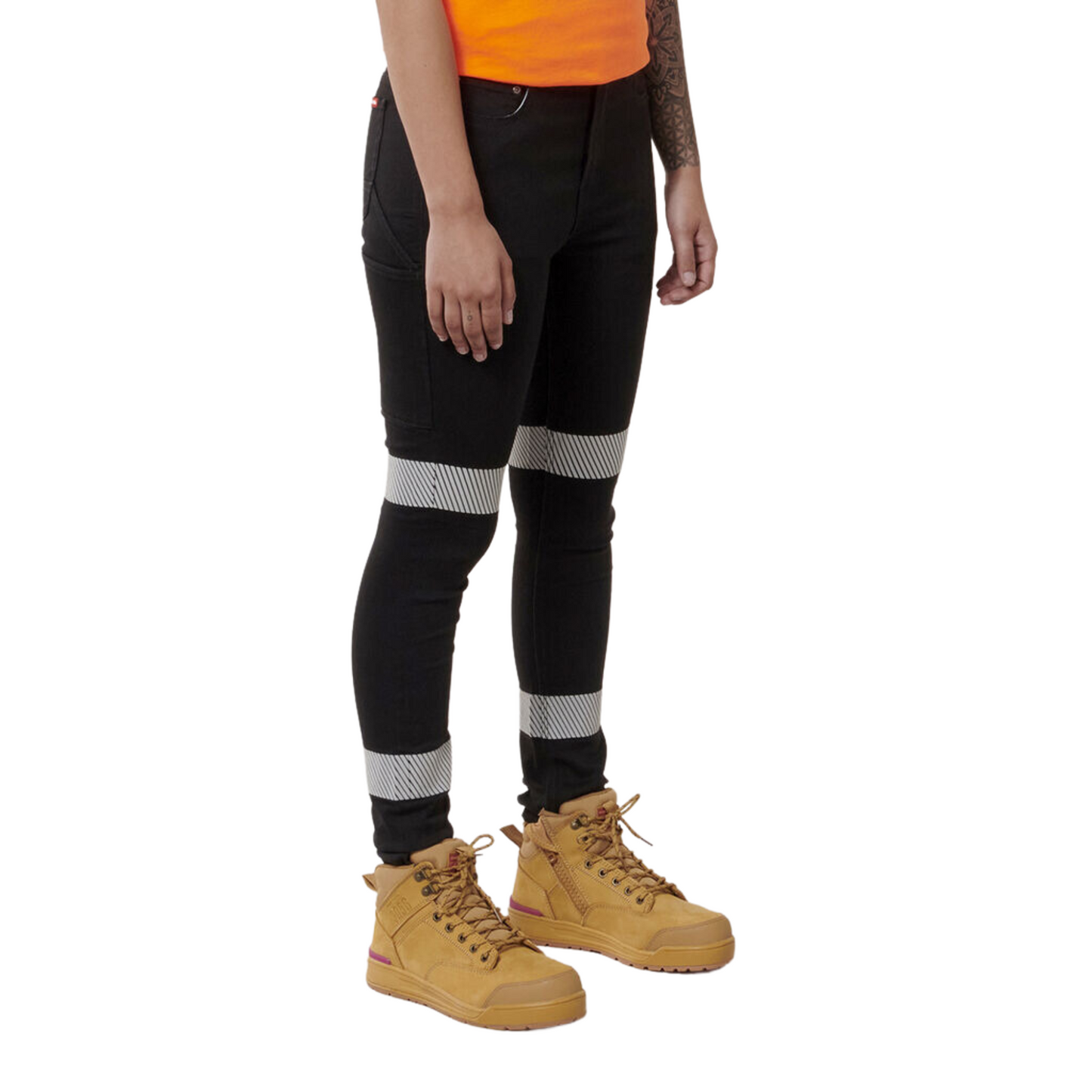Hard Yakka Women's Taped Jegging - Black