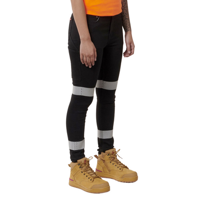 Hard Yakka Women's Taped Jegging - Black