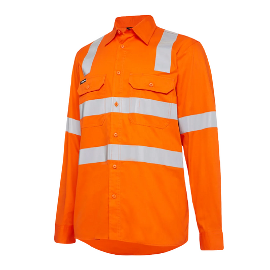KingGee Men's X Back Vented Taped Long Sleeve Shirt - Orange