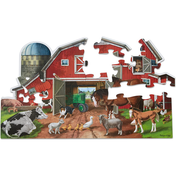 Melissa & Doug - Busy Barn Shaped Floor Puzzle - 32pc