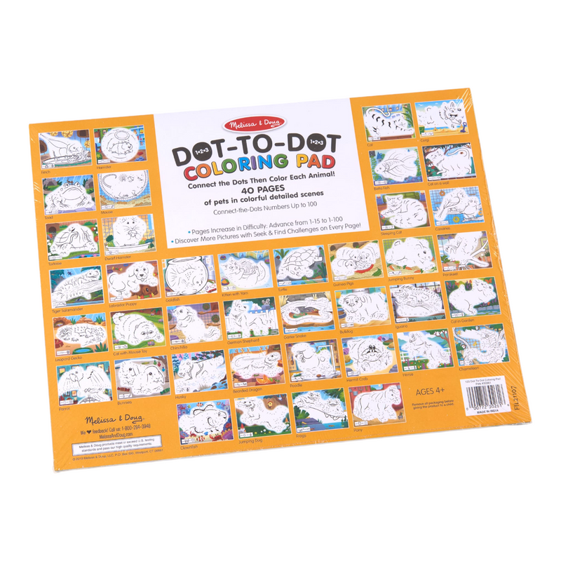 Melissa & Doug - 123 Dot-to-Dot Coloring Pad - Pets