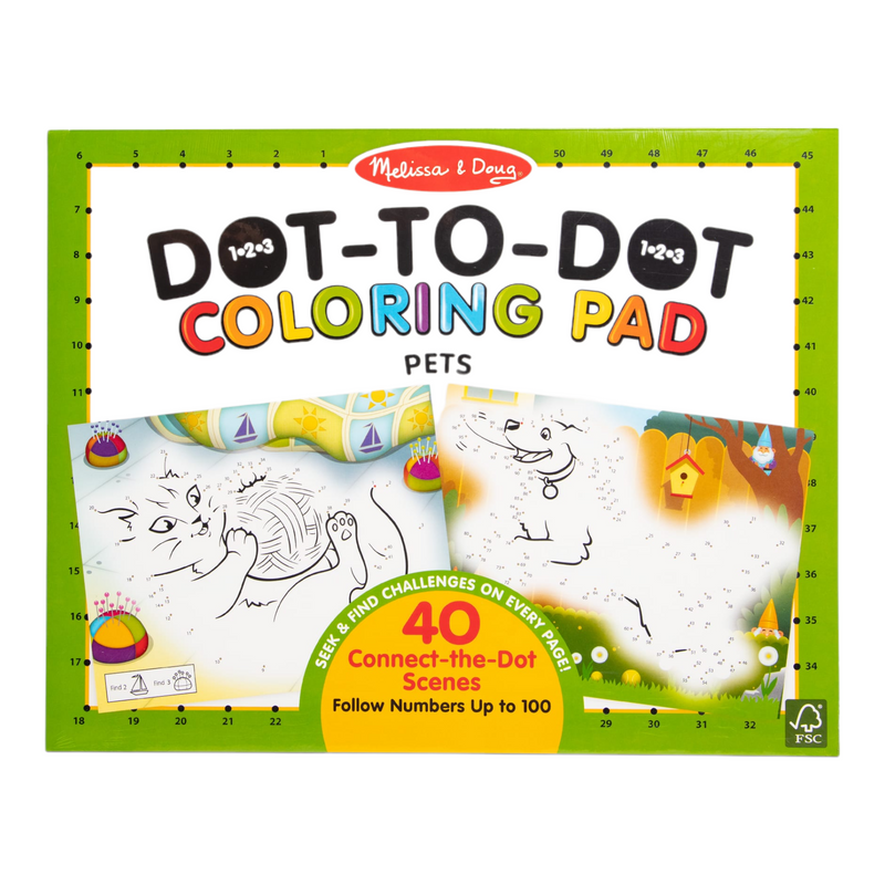 Melissa & Doug - 123 Dot-to-Dot Coloring Pad - Pets