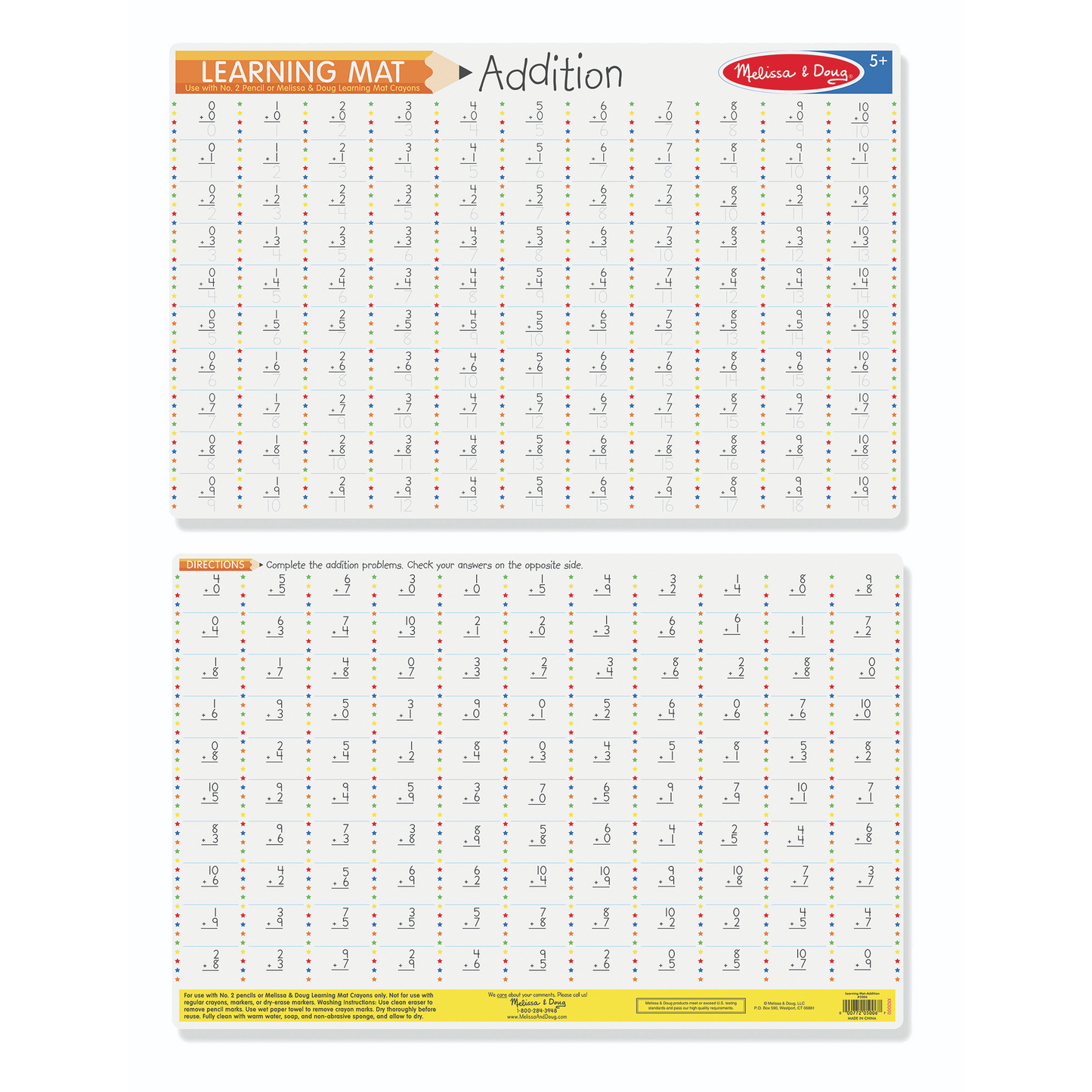 Melissa & Doug - Addition Write-A-Mat Bundle of 6