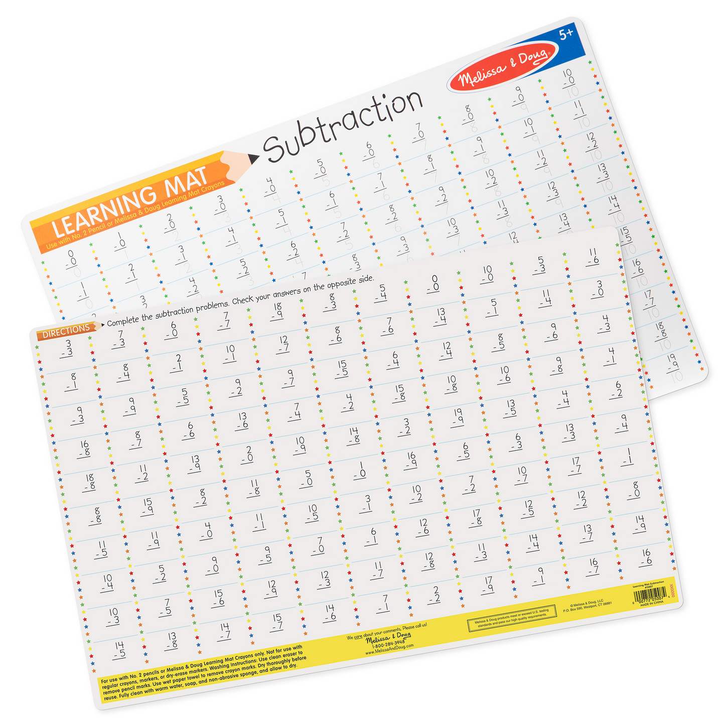 Melissa & Doug - Subtraction Write-A-Mat Bundle of 6