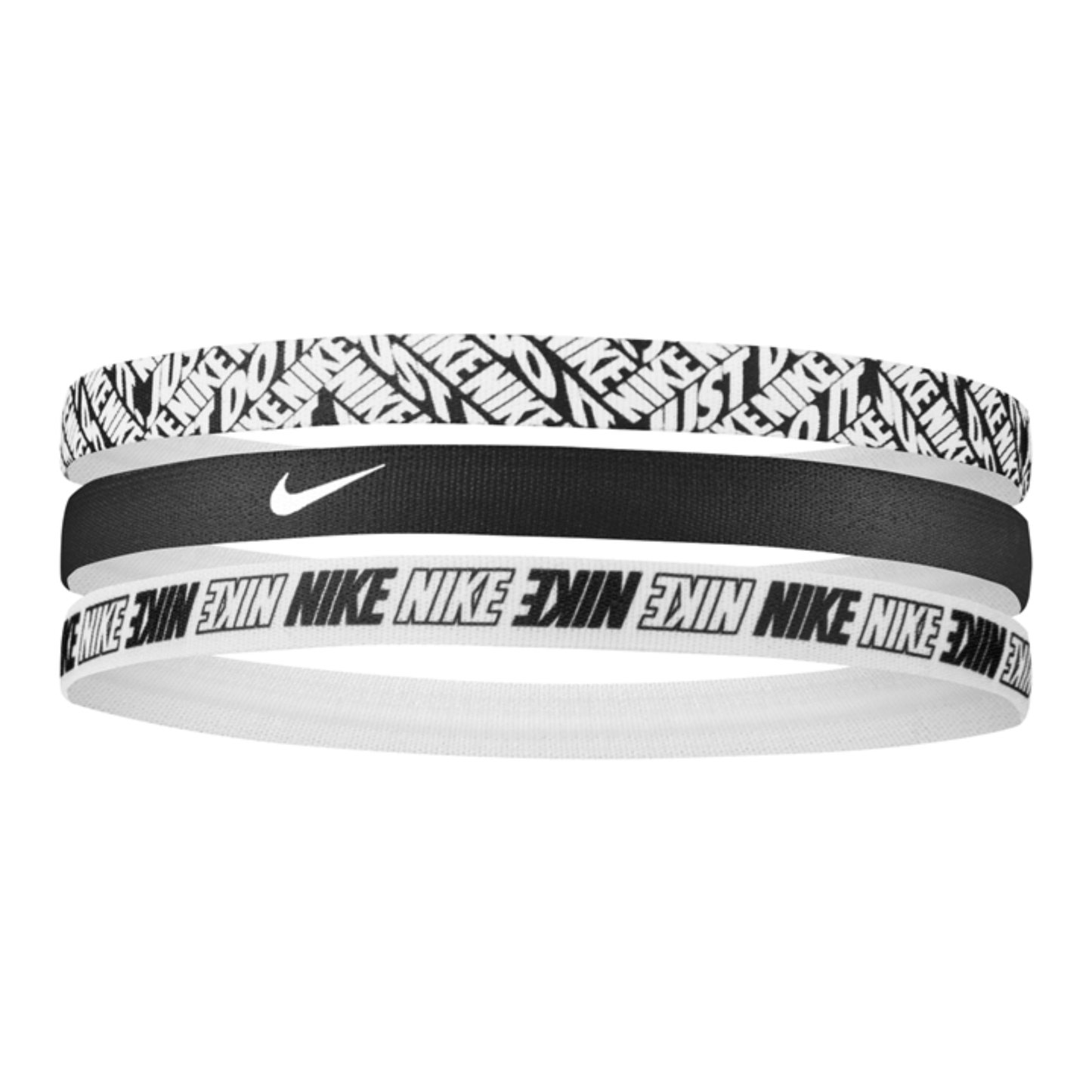 Nike Printed Headbands 3 Pack - Black