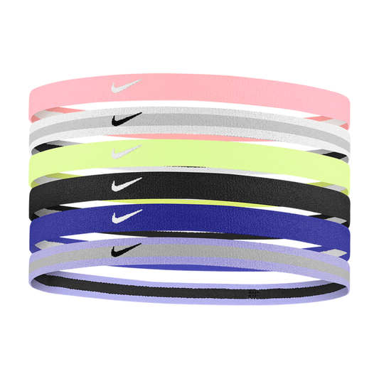 Nike Youth Swoosh Sport Headbands 6 Pack - Pink Foam/White/Lime Ice