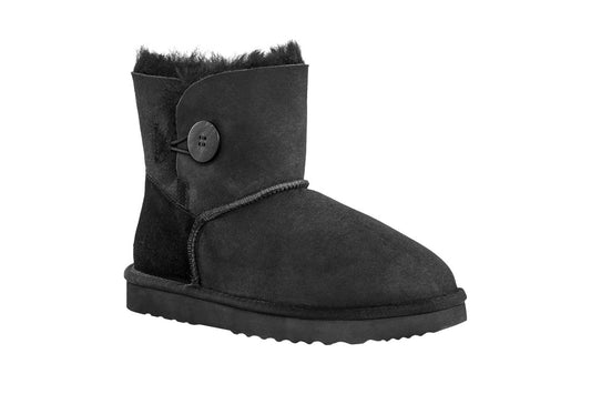 UGG Outback Premium Double Face Sheepskin Short Button Boot (Black)