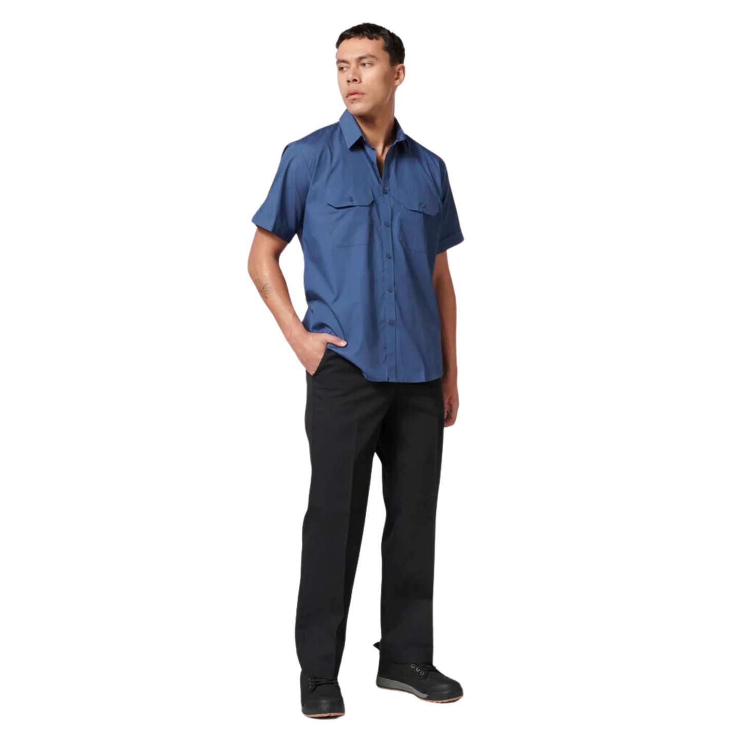 Hard Yakka Men's Core Permanent Press Plain Front Pant - Black