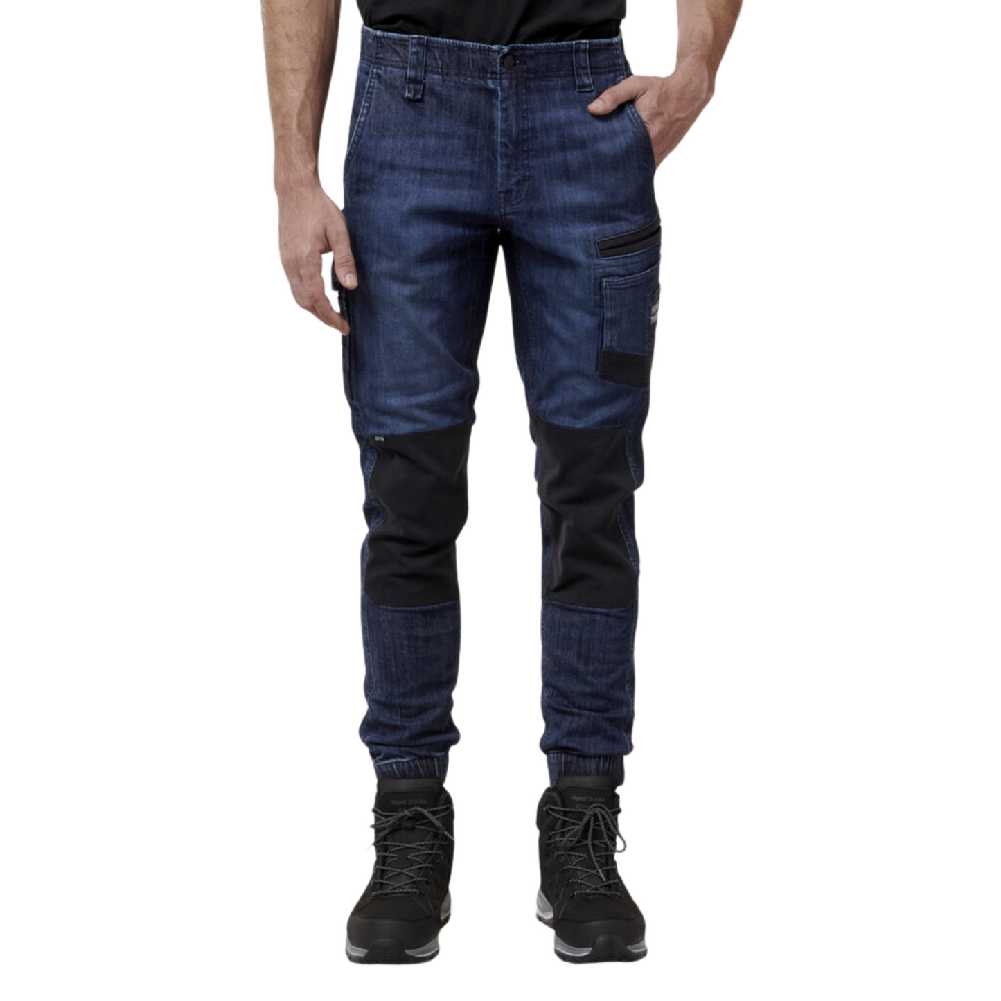 Hard Yakka Men's Raptor Cuffed Denim Jean - Dark Indigo