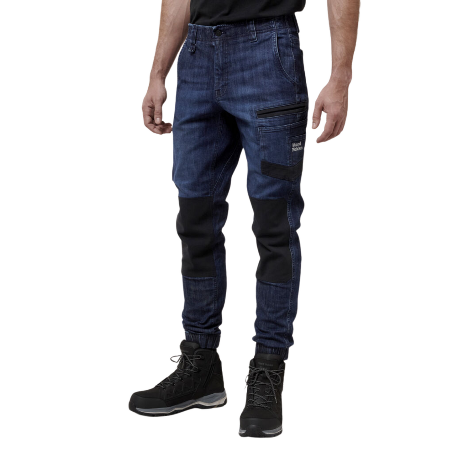 Hard Yakka Men's Raptor Cuffed Denim Jean - Dark Indigo