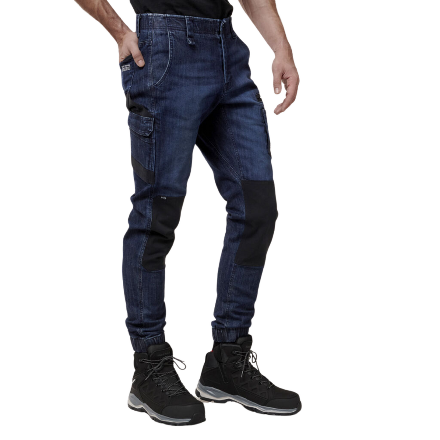 Hard Yakka Men's Raptor Cuffed Denim Jean - Dark Indigo