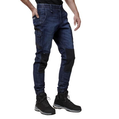 Hard Yakka Men's Raptor Cuffed Denim Jean - Dark Indigo